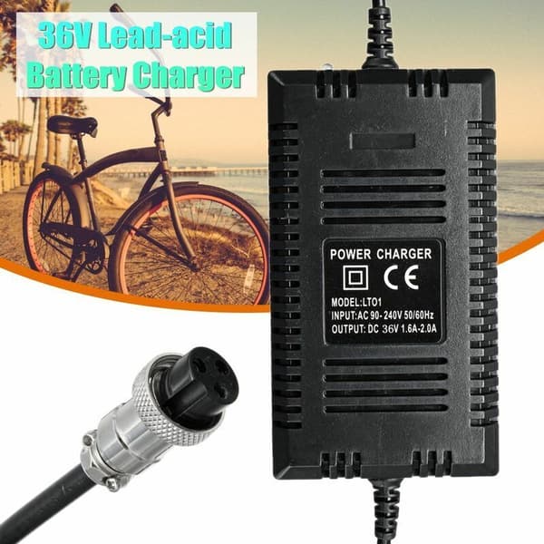 Blybatterioplader til elcykel - sort - til bil