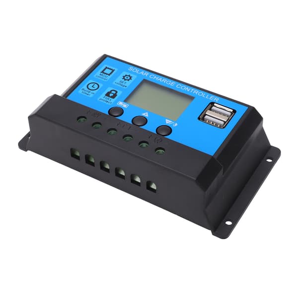 PWM Solcellekontroller 30A 12V 24V LCD-skjerm Smart Ladeutladning for LED-gatelys