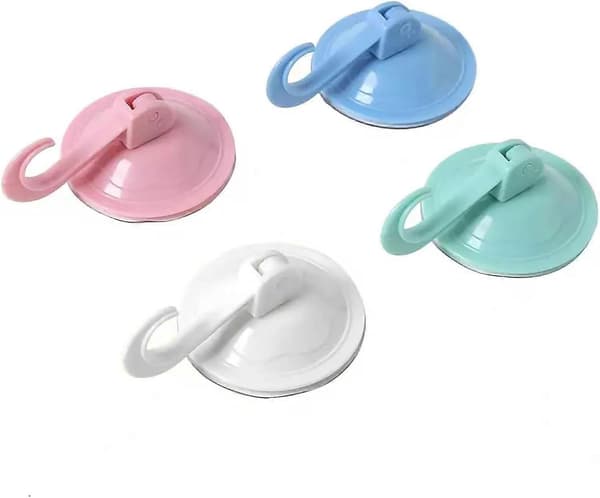 12 x Suction Cup Hooks - Heavy Duty Hangers - Removable and Reusable Without Nails & Glue For Smooth Surfaces Bathroom & Kitchen