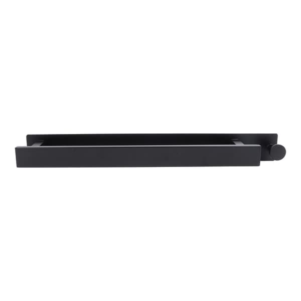Vertical Towel Bar 304 Stainless Steel Wall Mounted Black with Hooks Bath Towel Storage Rack