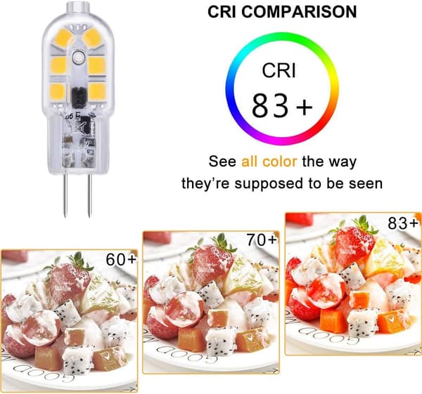 LED G4 Bulbs for Table Lamp, Halogen Replacement, Wide Application in Chandelier, Non-Dimmable, Warm White 3000K, Energy Efficient, High CRI, Simple