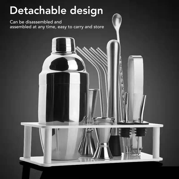 Cocktail Shaker Set Stand, Countertop Storage Rack with Large Capacity for Secure Organization, Space-Saving Design Bartender Kit Stand For