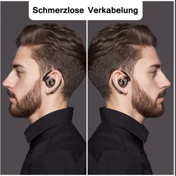 Stylish Bluetooth Headset, Hands-Free Earpiece for Seamless Communication and Entertainment, V5.0 Bluetooth for Wide Device Compatibility (Ear Hook)