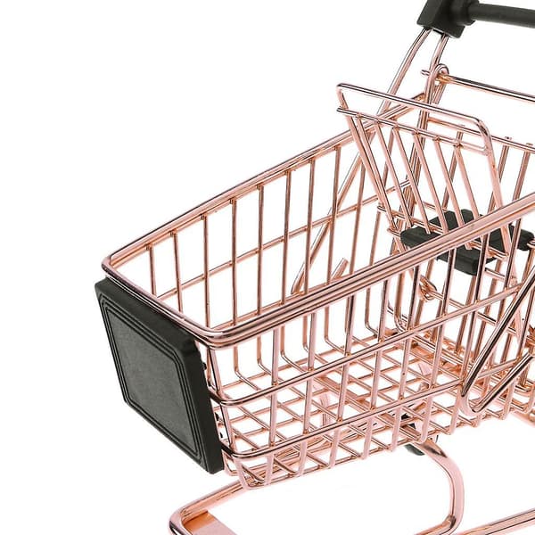 Mini Metallisk Indkøbsvogn Sælger Prøve Børnelegetøj Rosa Guld M