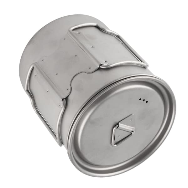 Foldable Titanium Cup with Handle and Lid 750ML Outdoor Drinking Cup for Camping