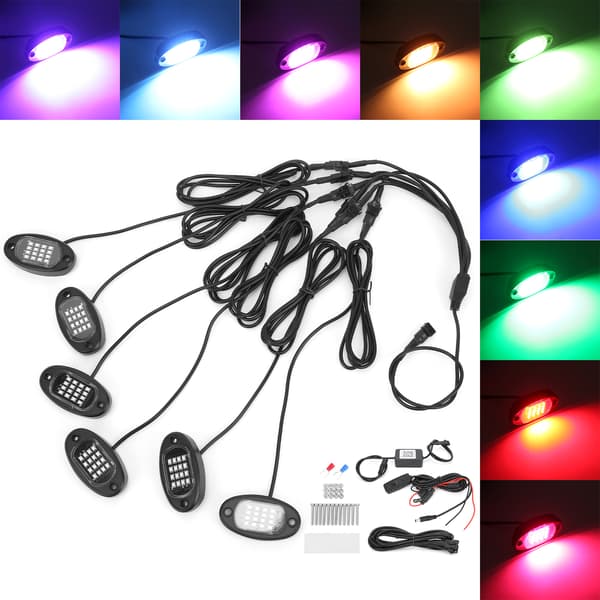 LED Rock Light Kit 1V6 Bluetooth-fjärrkontroll Färgglad för bilmotorcykelchassi
