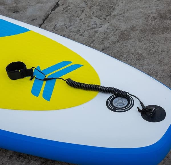 SUP Elastic Surf Leash for Surfboard - 5mm - 10ft, Black, 1pc