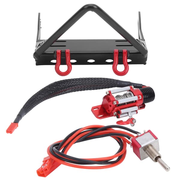 Metal Front Bumper Winch Remote Control Accessories for Axial SCX10 RC Car