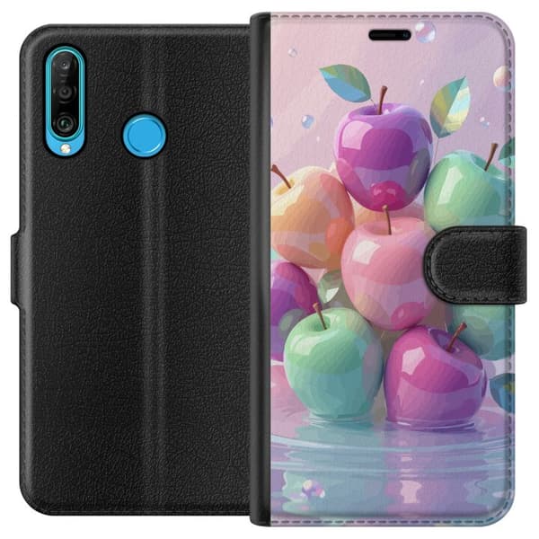 Kompatibelt lommebokdeksel til Huawei P30 lite Magiske Epler