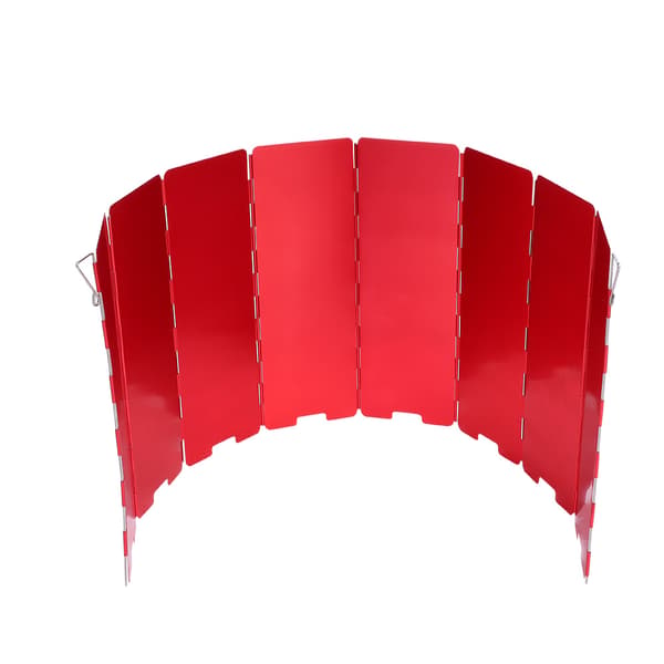 8-Plate Folding Stove Windshield Outdoor Camping Accessories Cooking Gas Windbreak (Red)