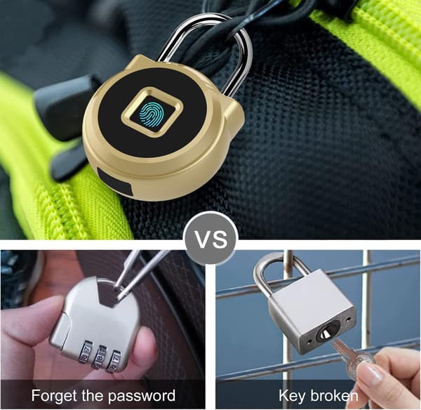 Gym Locker Padlock, Fingerprint Unlock or Remote Authorization