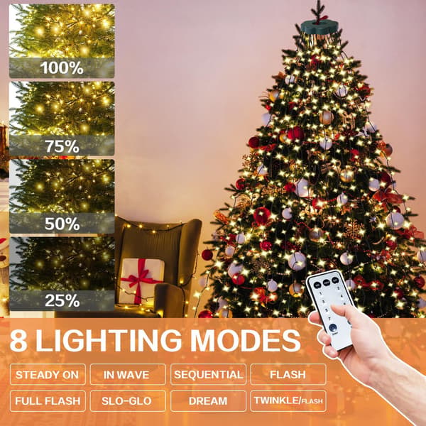 Julebelysning, LED-lyslenke, 2M 400LED med fjernkontroll
