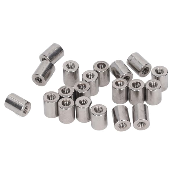 20 stk 304 rustfritt stål M5x0.8x16mm rund stang koblingsmutter hunngjenger