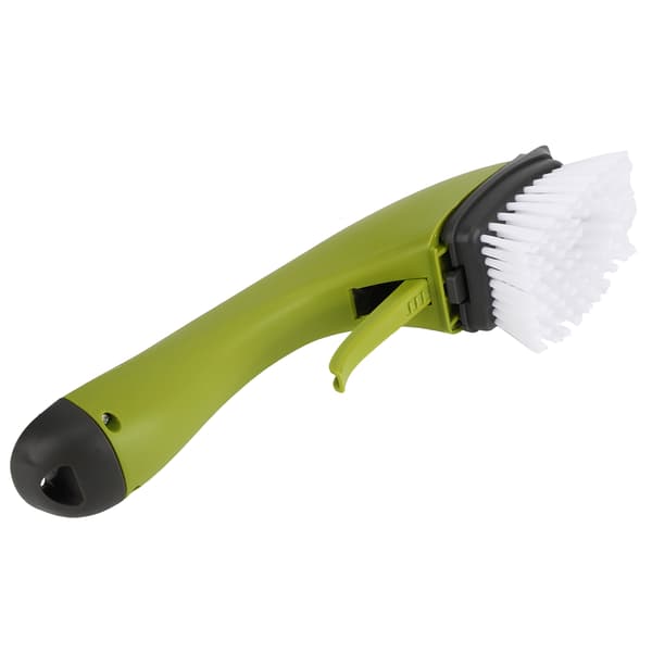 Long Handle Cleaning Brush with Soap Dispenser for Kitchen Pot, Sink, Dishwashing, Green