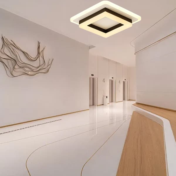 Modern Ceiling Light, High-Quality LED Ceiling Lamp with Smooth Dimming 18W Square Fixture for Kitchen Bathroom Hall Bedroom
