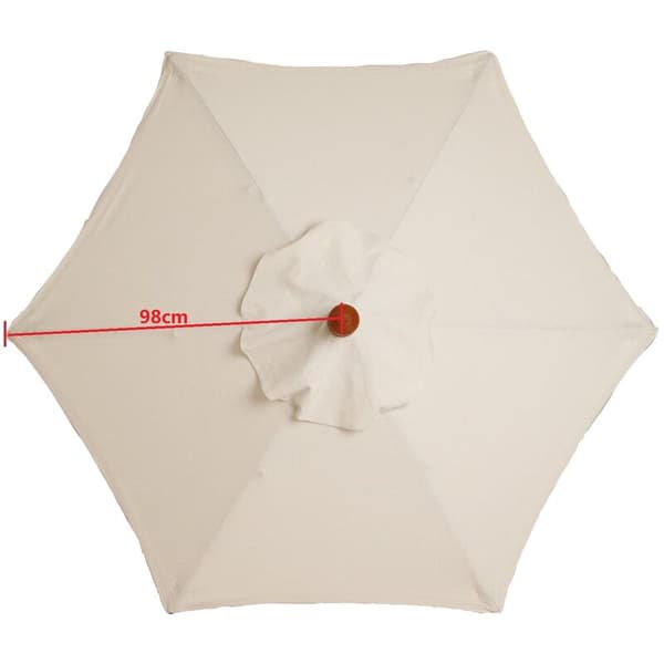 Erstatning Paraplytrekk - 6 Ribber - 2m Diameter - Vanntett - UV-beskyttelse - Erstatningsstoff - Beige