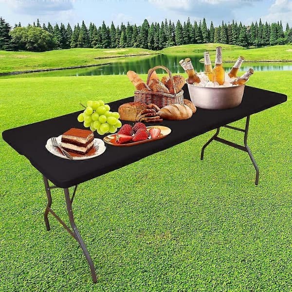 Fällbar picknickduk tvättbart bordskydd Premium uteplatsbordsöverdrag rektangulära bord vit 153x76cm vit