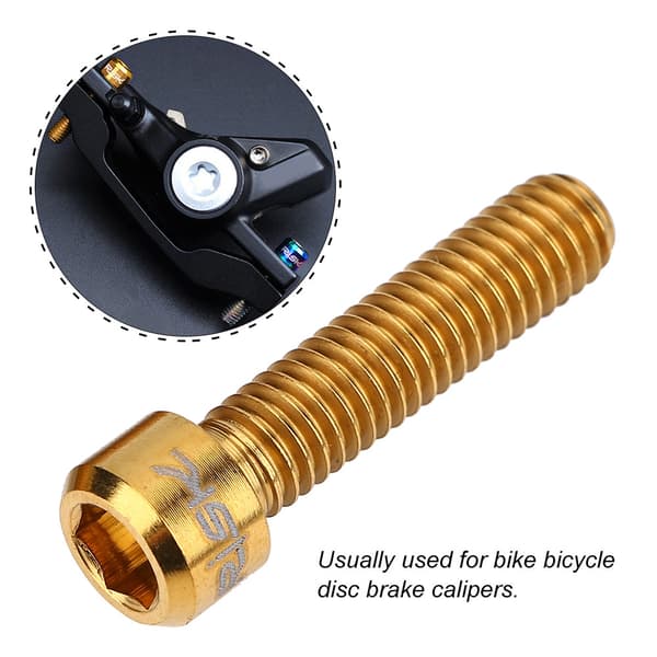 RISK 2. Titaniumlegering M6 X 25mm Skrue til Mountainbike Skivebremse Guld