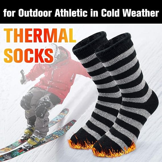 10 Pairs Men's Socks Winter Warm Socks, Extra Thick Heated Round Socks