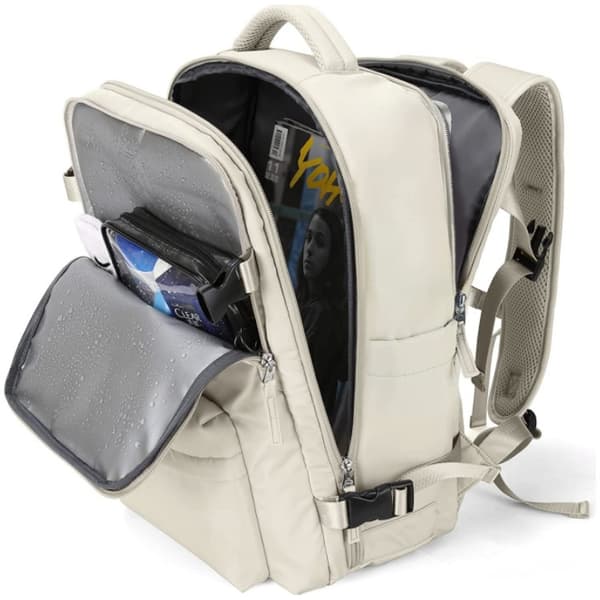 Travel Backpack, Multiple Pockets, Waterproof, Large Capacity, School Backpack, Laptop Backpack, Suitable for Travel, School, etc. white white