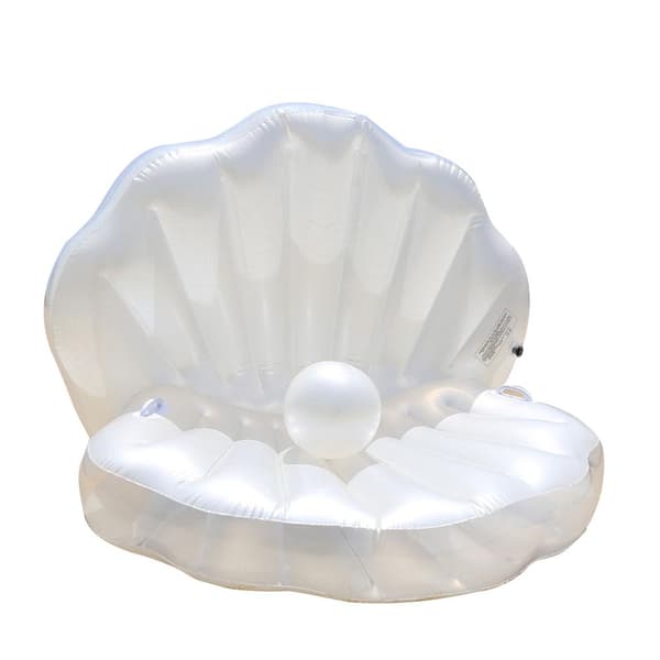 Inflatable Clam Pool Float Giant Mussel Shell with Pearl for Adults