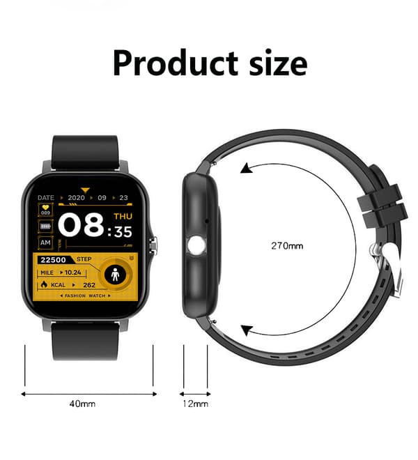 Smartwatch med Bluetooth-opkald og aktivitetsmåler Sort