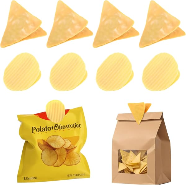 8 stk. søde chipsklemmer, chipsklemmer, poseklemmer, madklemmer, sjove forseglingsklemmer til chips og andre madposer, snacksklemmer, brev
