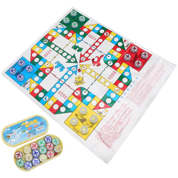 Flying Chess for Kids, Plastic, Family Game with Oval Box