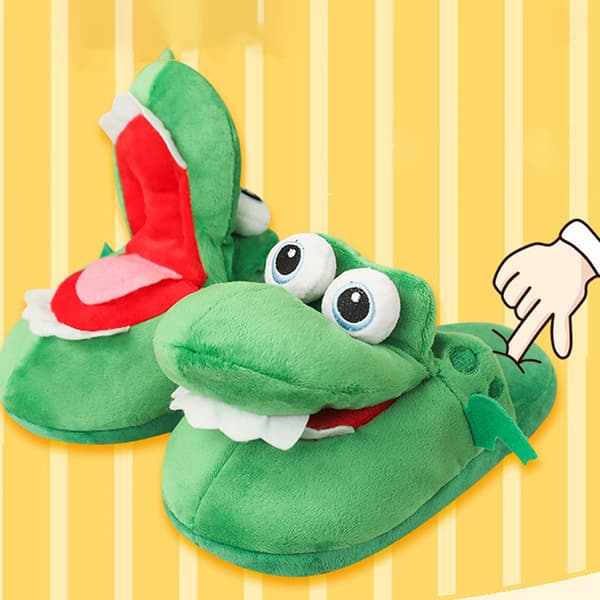 Animated Crocodile Cotton Slippers Moving Funny Walking Open Toe 38-39