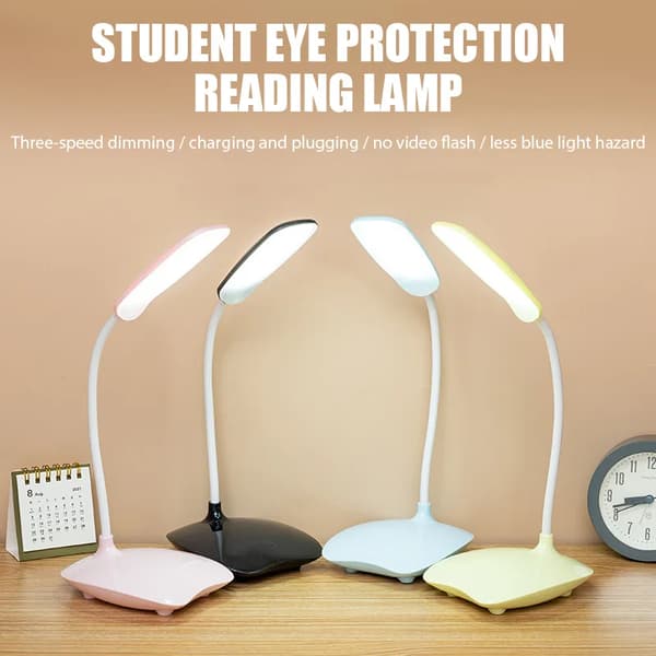 Pink LED Desk Lamp USB Powered Table Lamp Touch Dimming Portable