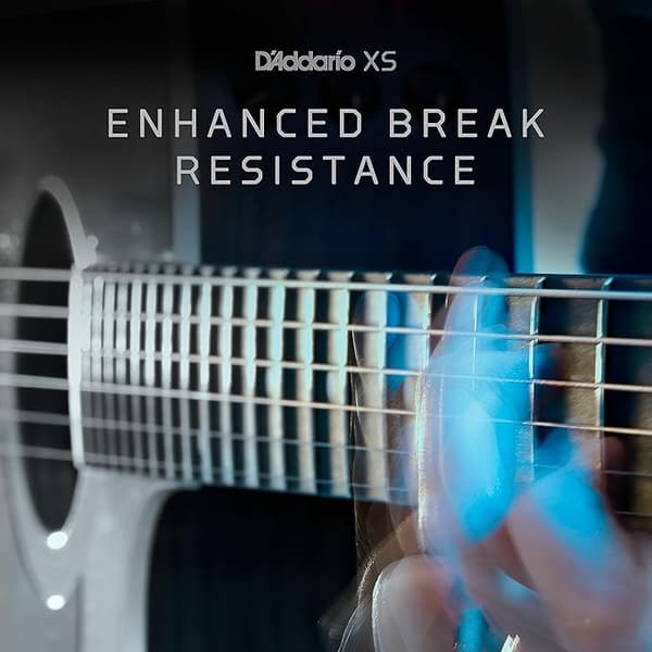 D'Addario Acoustic Guitar Strings, XS Phosphor Bronze Coating, XSAPB1253, Light Thickness 12-53, 6-String Set, 1-Piece Set