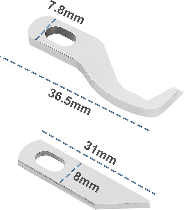 Overlock Knife, Upper and Lower Set, Fits Singer S14-68 S14-69 S14-77 S14-78 S14-79, Compatible with Pfaff Element 1450OL