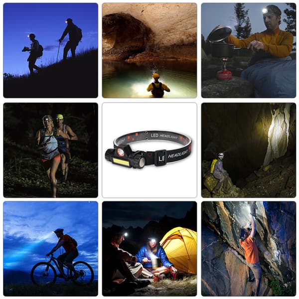 Outdoor LED Headlamp with USB Charging, Magnets, and Emergency Light
