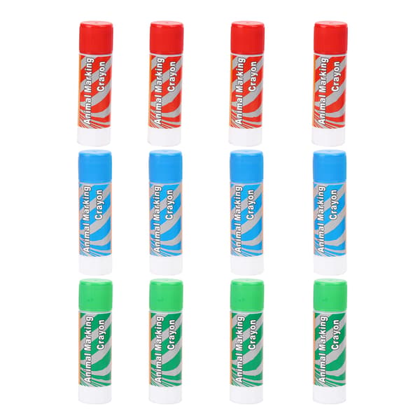 12 Pieces Livestock Marking Crayons Red Green Blue Pig Marking Pens