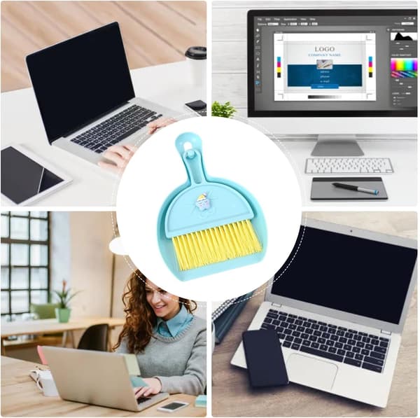 Portable Keyboard Shovel and Brush | Mini Hanging Broom Set - Mini Broom, Portable Keyboard Cleaner, Comfortable to Touch