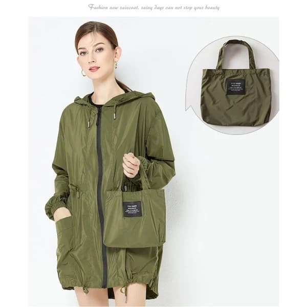 Women's Waterproof Rain Jacket - Lightweight Outdoor Jacket - Windproof Jacket - Packable