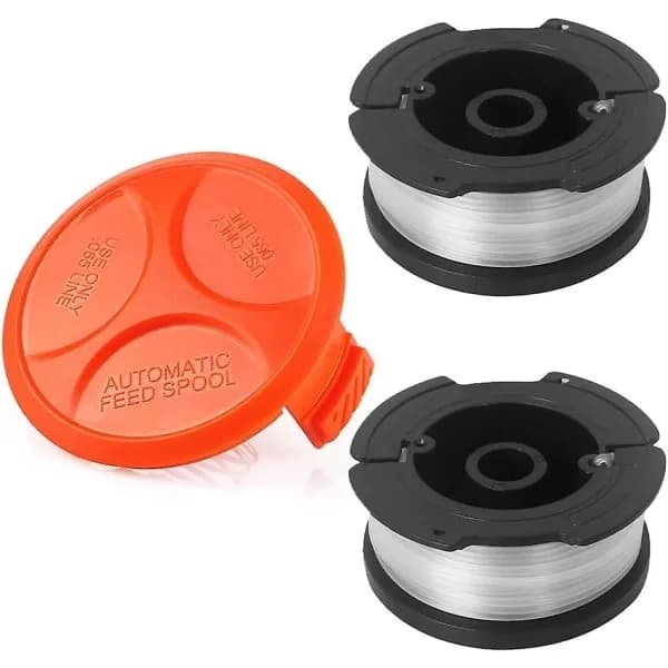 For Black & Decker spolesystem og tråd + deksel STC1820PC ST5530 STC1815 STC1820D2 * Spoler 2 * Spoledeksel