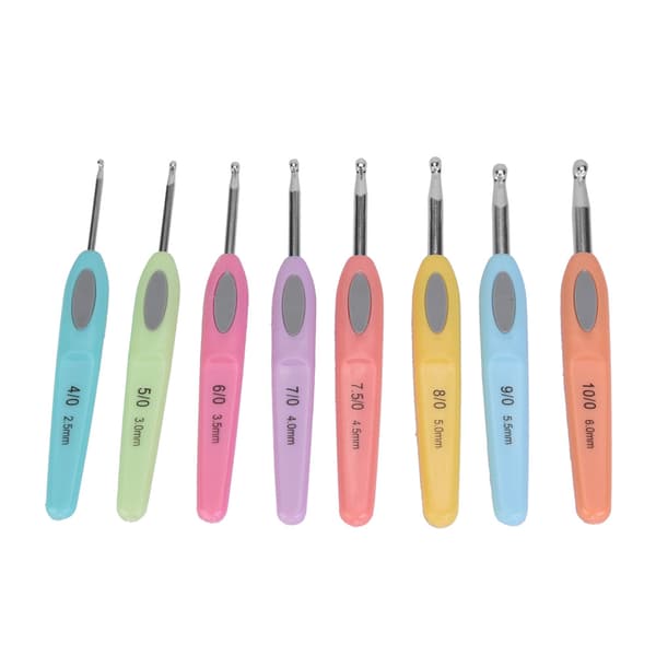 New Aluminum Crochet Hooks with Colorful Soft Plastic Handles