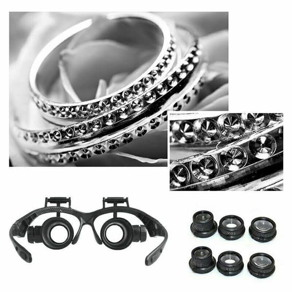 25X 8 Lens Magnifier Head-Mounted Magnifying Glass Hands-Free Magnifier with Light