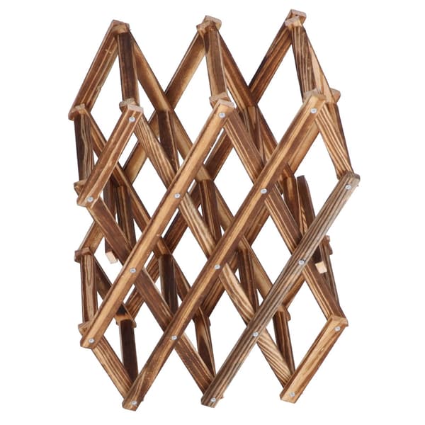 Foldable Elegant Large Capacity Wooden Wine Rack for 10 Wine Bottles