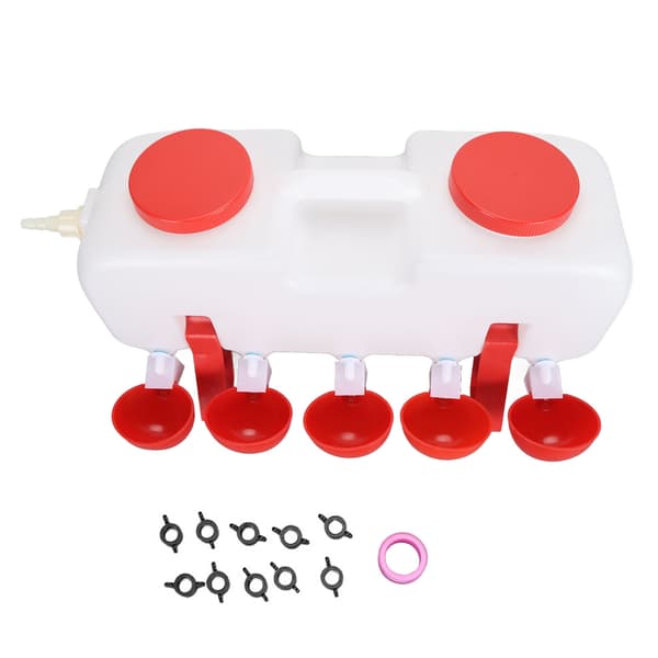 Chicken Waterer 10L Large Capacity Top Fill Poultry Waterer with 10 Water Cups for Duck Goose Fully Automatic