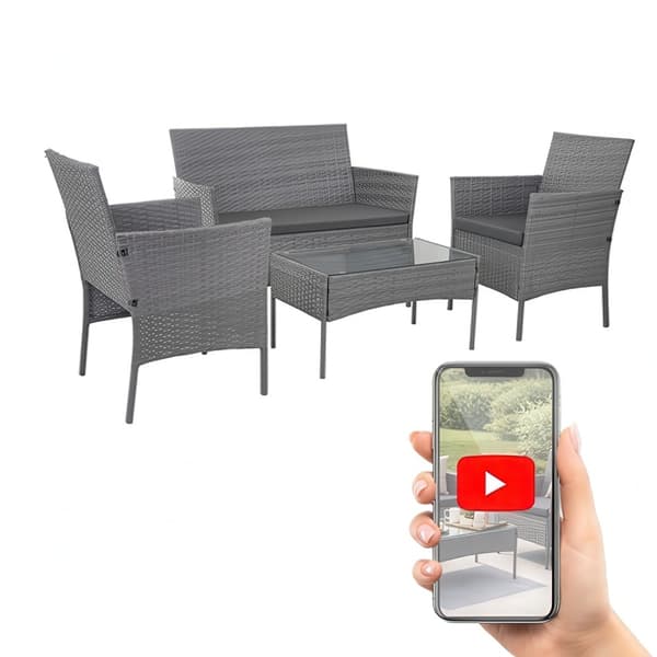 Terassi- ja puutarhalounge-setti - Lounge-setti - Ulkokalusteet harmaa Tummanharmaa