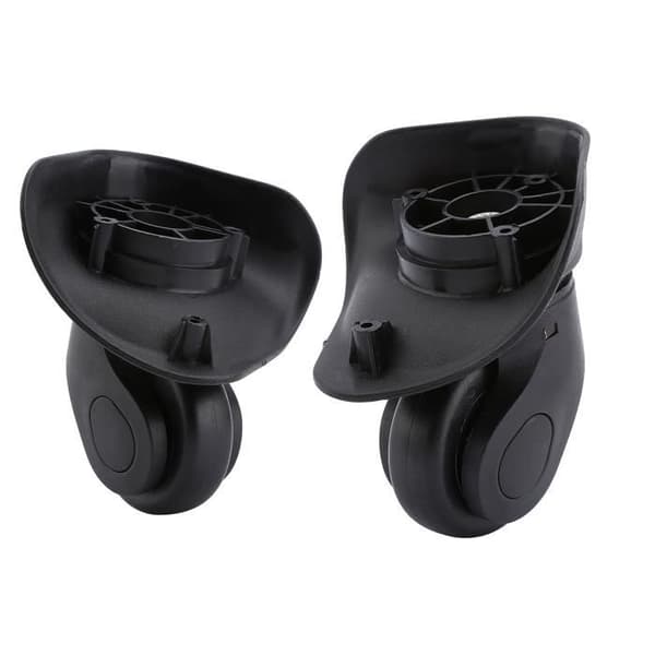 Universalhjul - Sæt med 2 - PVC - Sort - Dobbelt skruehjul Black