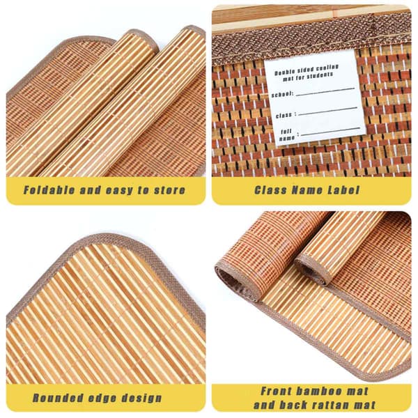 Bamboo Mat for All-Day Comfort, Foldable Design with Natural and Eco-Friendly Construction, Smooth Cooling Pad for Sofa, Bed, Floor