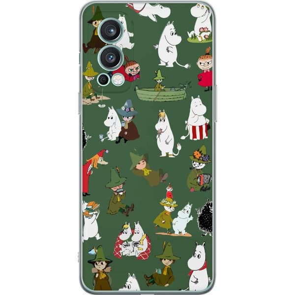 Compatible Phone Case for OnePlus Nord 2 5G Multiple figures in playful pattern on green background