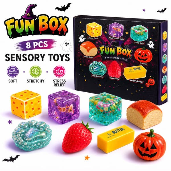 Halloween Ghost Squeeze Toy Presentförpackning, 5/8-delars Långsam Återhämtning Stresslindrande Fidget Kit A A