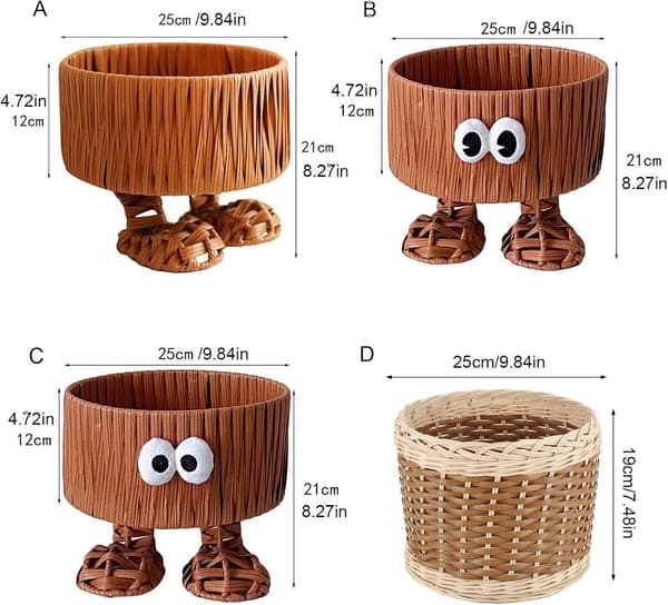 Large Hand-Woven Storage Basket for Home Organization with Artificial Rattan Material and Practical Handles