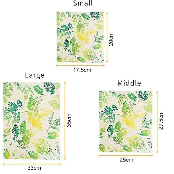 3-piece Set Beeswax Wrap Wax Paper, Reusable Beeswax Wraps Organic Style 3