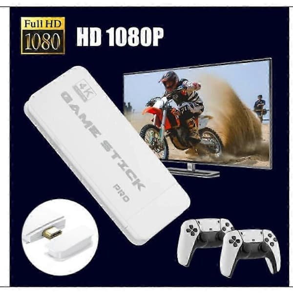 40000+ 4K HDMI TV Video Game Stick Retro Game Console with 2 Wireless Controllers
