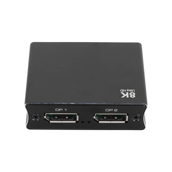 DisplayPort Bidirectional Switch 8K 30Hz 2 In 1 Out 1 In 2 Out DP 1.4 Switch DP Splitter for Dual Monitors PC Laptop